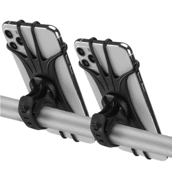Kinizuxi Handyhalterung für Fahrrad und Motorrad - Universal 360° Drehung Outdoor Halter für iPhone 13 12 11 Pro Max, Samsung, Smartphone (2 Stück) Schwarz, 2 Stück