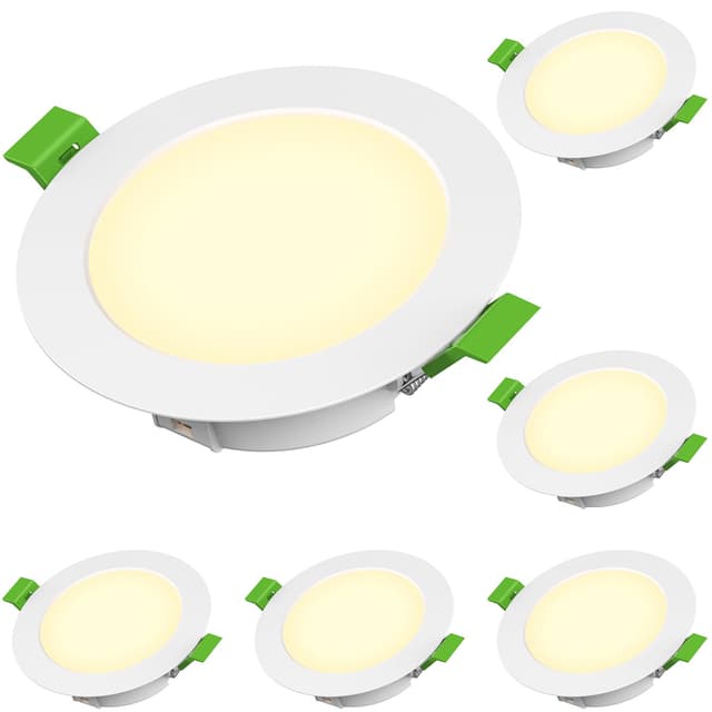 Azhien LED Einbaustrahler 230V,4W Deckenspots IP44 6er Set,68-75 mm Einbau Durchmesser,440LM LED Einbauleuchten,3000K Warmweißer flacher Strahler,Ideal für Haus,Bad Warmweiß 3000k