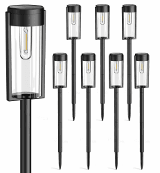 RECHOO Solarlampen für Außen Garten, 8 Stück Vintage Solarleuchten für Außen mit Helle Warmweiß Wolfram Licht, 1000mAh Batterie, IP65 Wasserdicht Solar Gartenleuchten für Außen Terrasse Rasen Weg Deko