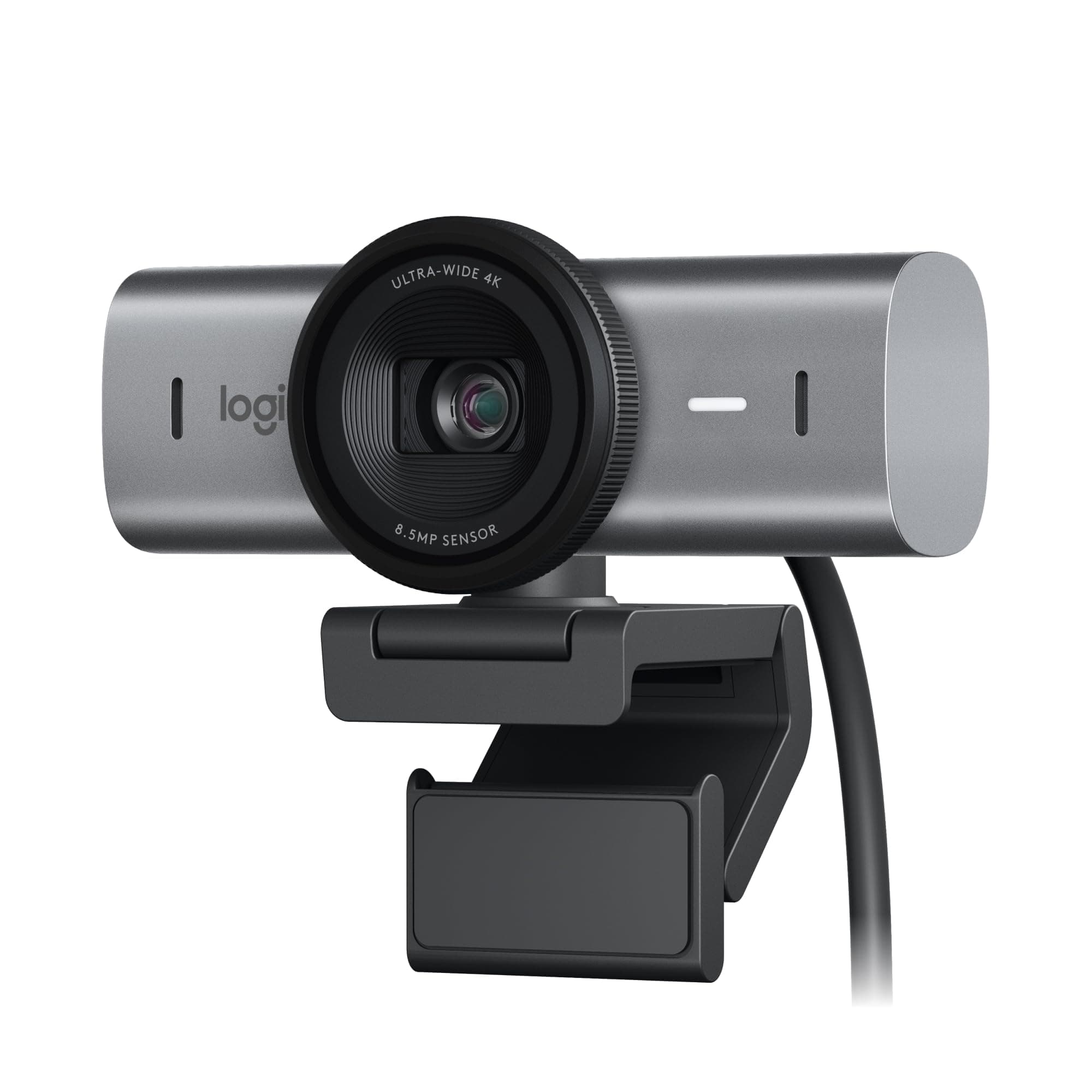 Logitech MX Brio Ultra HD 4K Collaboration and Streaming Webcam, 1080p at 60 FPS, Dual Noise Reducing Mics, Show Mode, USB-C, Webcam Cover, Works with Microsoft Teams, Zoom, Google Meet, Graphit