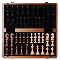 A&A 38cm magnetisches hölzernes Schachset, handgemachte 7.6cm Königshöhe Deutscher Ritter Staunton Schachstücke mit 2 Extra Königin, tragbare Reise Schach Set