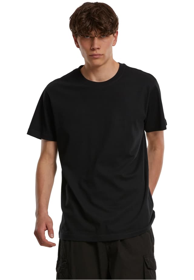 Build Your Brand Herren T-Shirt Round Neck, Männer Basic T-Shirt mit Rundhalsausschnit, Regular Fit, Baumwolle, Größen XS - 5XL