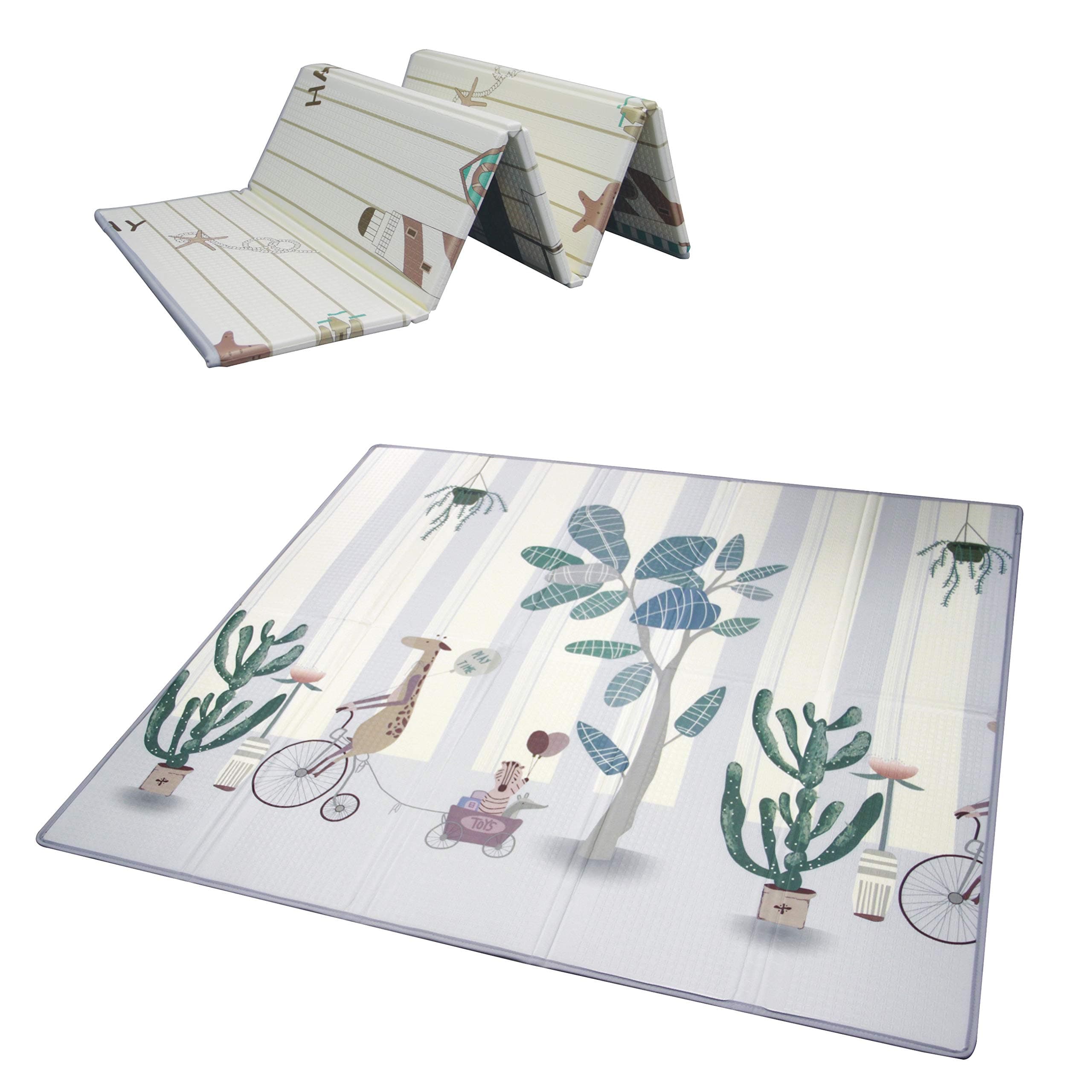 Gupamiga Baby-Spielmatte Faltbarer XPE-Schaumboden rutschfest extra groß wendbare Doppelseiten wasserdicht tragbar für Innen- oder Außenbereich Nicht giftig bunt (180x200x1.5cm)