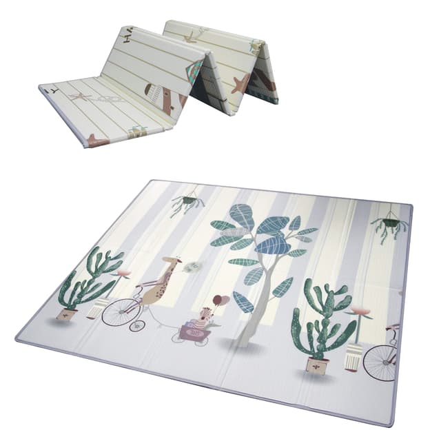 Gupamiga Baby-Spielmatte Faltbarer XPE-Schaumboden rutschfest extra groß wendbare Doppelseiten wasserdicht tragbar für Innen- oder Außenbereich Nicht giftig bunt (180x200x1.5cm)