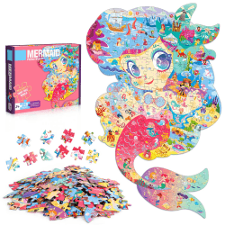 FORMIZON Puzzle Kinder, 128 Teile Meerjungfrau Puzzleteile, Ocean Puzzle Spielzeug, Pädagogisches Spielzeug, Kinderpuzzle Geschenk für Jungen Mädche ab 4-12 Jahren (Meerjungfrau)
