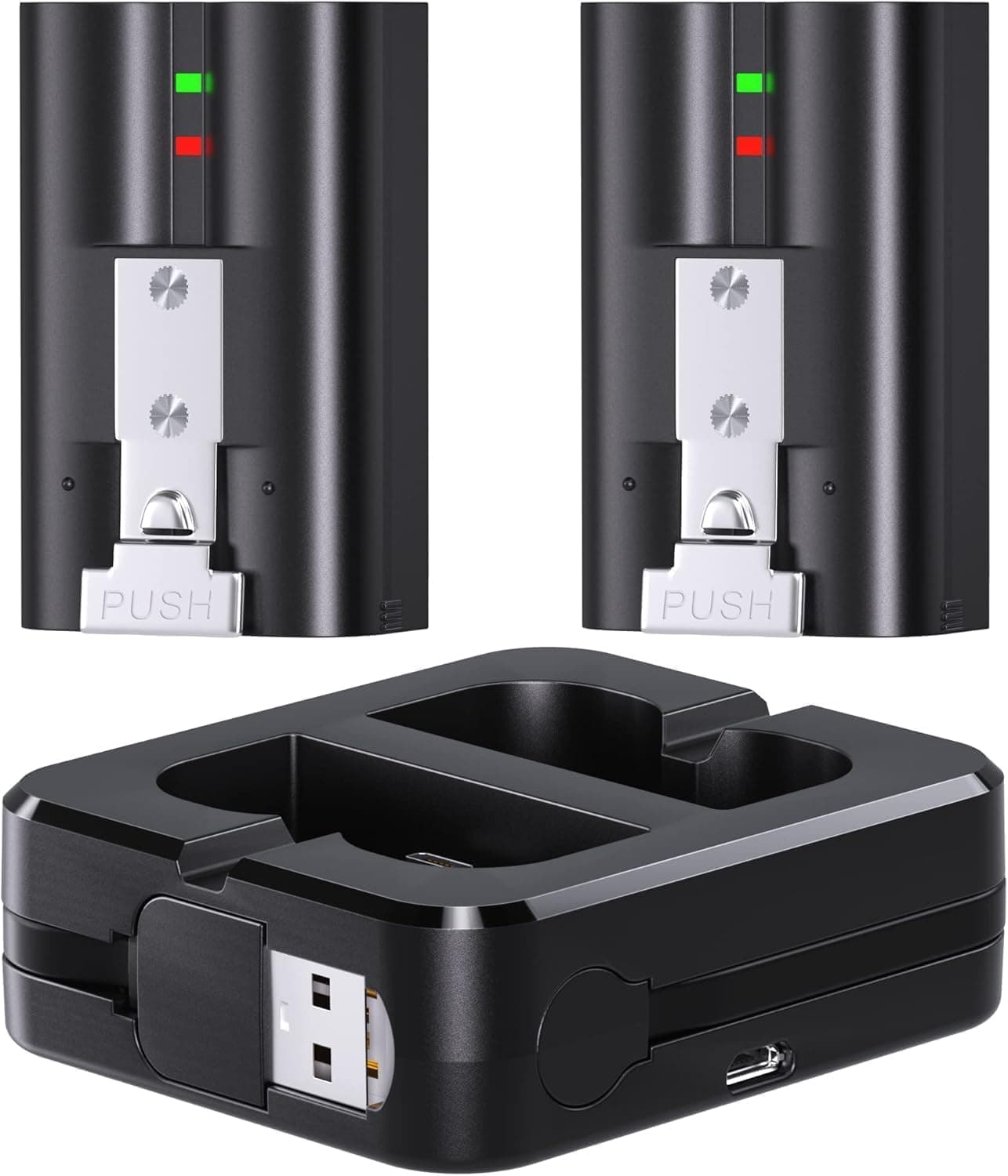 Jsoprtvr - 3.65V 6040mAh 2 Pack V4 Batterien und Ladestation für Ring Video Doorbell 2/3/3+/4, Stick Up Cam, Spotlight Camcorder akku