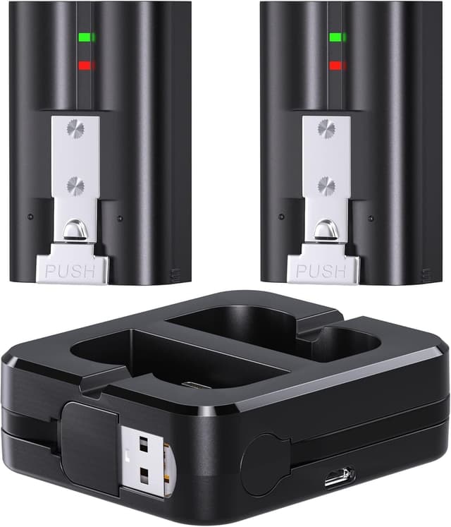 Jsoprtvr - 3.65V 6040mAh 2 Pack V4 Batterien und Ladestation für Ring Video Doorbell 2/3/3+/4, Stick Up Cam, Spotlight Camcorder akku