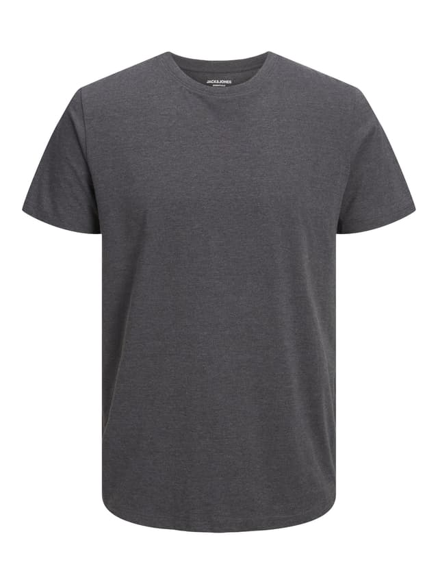 JACK & JONES Male T-Shirt Einfarbig T-Shirt XL Dark Grey Melange