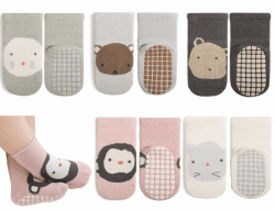 Exemaba Rutschfeste Socken für Baby Mädchen Jungen 5 Paar Kinder Anti Rutsch Socken Sportsocken Stoppersocken