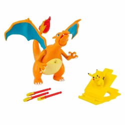 Pokémon PKW2731 - Interaktive Deluxe Figur - Feuer & Flug Glurak, offizielle Figur