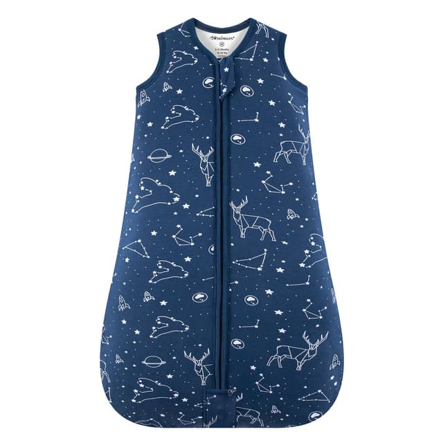 Mosebears Baby Schlafsack Winter 2.5 Tog,100% Baumwolle Baby Winterschlafsack für Babys 0-24 Monate,(Navy Blue,S(0-6 Monate)) 0-6 Monate Navy Blue