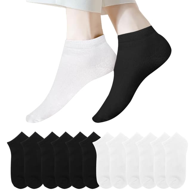 Lakpoau 12 Paar Sneaker Socken Damen Herren 35-38 39-42 43-46 47-50 Kurze Socken Baumwolle Halbsocken Atmungsaktive Laufsocken
