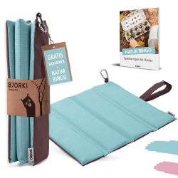 BJORKI® Sitzkissen Kinder - Faltbares Outdoor Sitzkissen mit optimalem Kälte- und Nässeschutz - Robuste Outdoor Sitzunterlage - Die Thermo Sitzmatte für Wandern, Stadion und unterwegs Pastell Blau Angebot bei HelloDeals