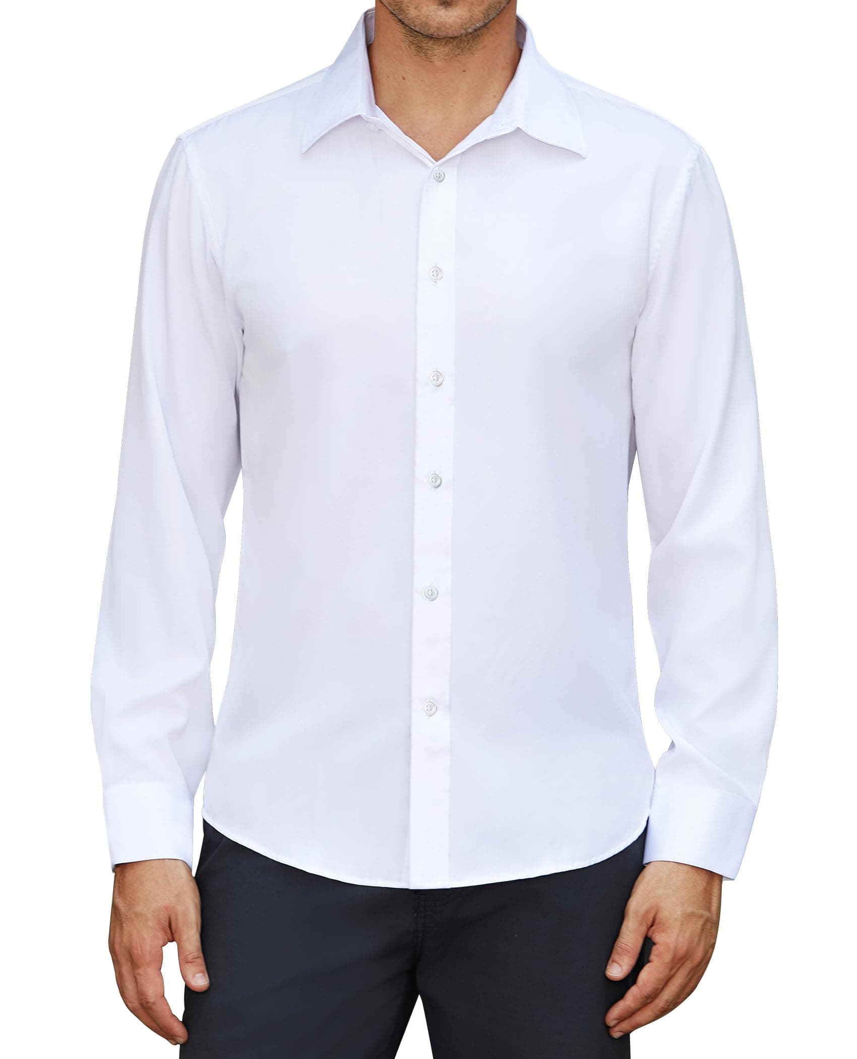 siliteelon Hemd Herren Langarm Bügelfrei Knitterfreie Hemden für Männer Baumwolle Business Anzughemd Formeller Hochzeit Büro ohne Tasche