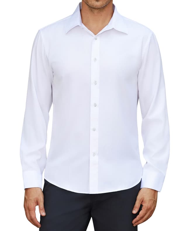 siliteelon Hemd Herren Langarm Bügelfrei Knitterfreie Hemden für Männer Baumwolle Business Anzughemd Formeller Hochzeit Büro ohne Tasche