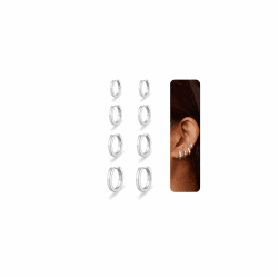 Nelytiya 4 Paar Kleine Creolen Silber 925 Für Damen Hypoallergen 18k Creolen Gold Cartilage Ohrringe Set Für Mehrere Piercings 6/8/10/12mm