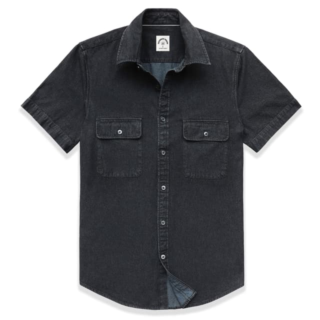 Dubinik®Jeanshemd Herren Kurzarm Freizeithemd Bügelfrei Regular Fit Vintage Western