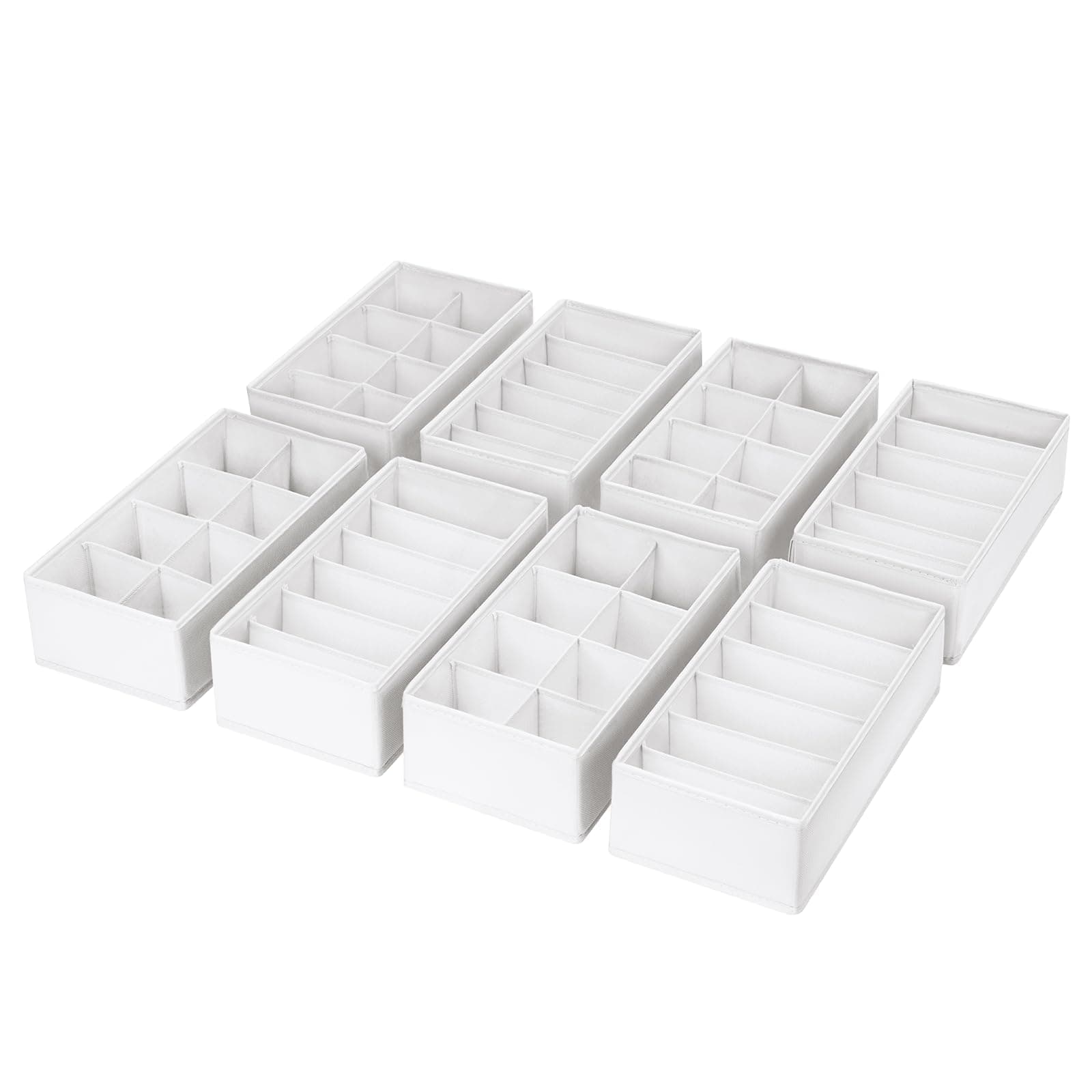 DIMJ Schubladen Organizer Schrank Organizer - 8er Set Pax Organizer, 30 x 15 x 9 cm Ordnungssystem für Kleiderschrank, Kinderkleidung, Socken, Wickelutensilien, Weiß 8 Stück Weiß