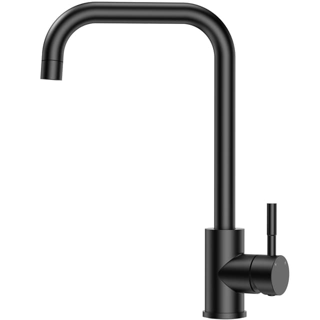 CECIPA Wasserhahn Küche Schwarz, Hochdruck Küchenarmatur 360° Drehbar, Mischbatterie Küche Schwarz mit Hohem Auslauf, Spültischarmatur Küche Hochdruck Installation Einfach, Armatur Küche Edelstahl Hochdruck-schwarz