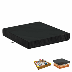 LAMUNI Sandkasten Abdeckung Plane für Sandbox, 160x160x20cm Sandkasten Abdeckplane wasserdichte Sandkastenabdeckungen Staubdichte 420D Oxford Sandkiste Schutzhülle für Sandkasten Pool Garten