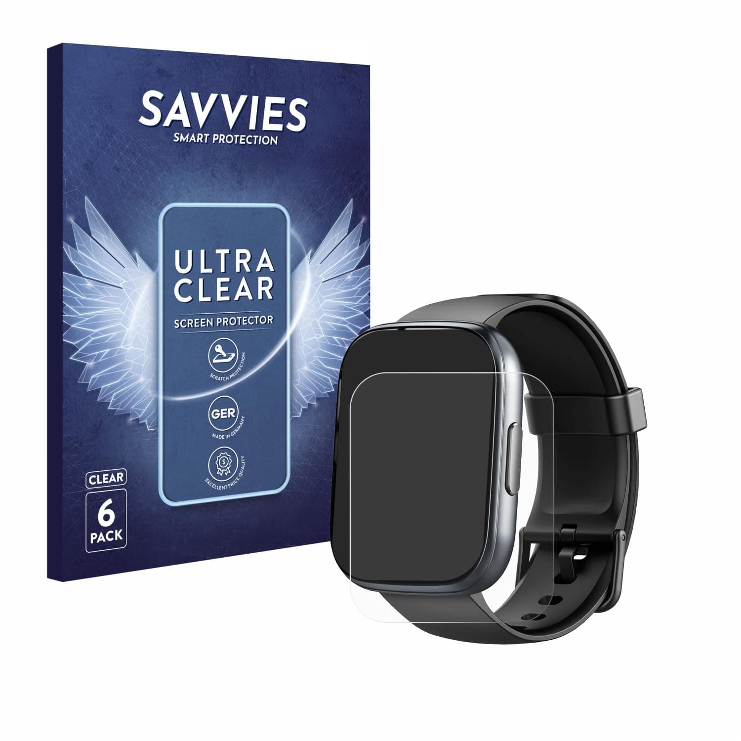 Savvies 6 Stück Schutzfolie für Cillso T80 1.95" Displayschutz-Folie Ultra-Transparent