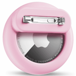 Mucuty Versteckte für Airtag Hülle Kinder, für Airtag Anhänger Kinder mit Sicherheitsnadeln, für Senioren, Haustiere, Kleidung, Rucksack (Rosa) C1 - Rosa