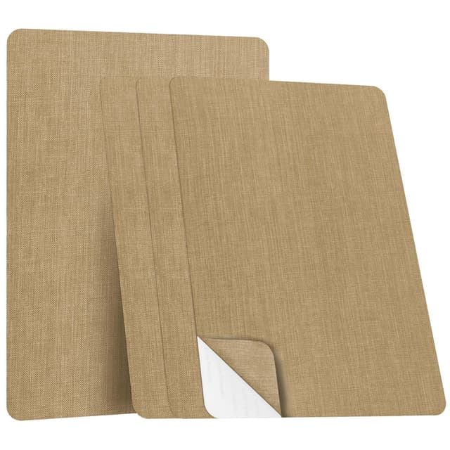 4 Stück Flicken Selbstklebend Stoff,Autositz Reparatur aus Hochwertigem Leinen und Starkem Klebstoff,für Autositz ReparaturBürostuhl, Sofas,Vorhang,Leinen-Kissen Khaki