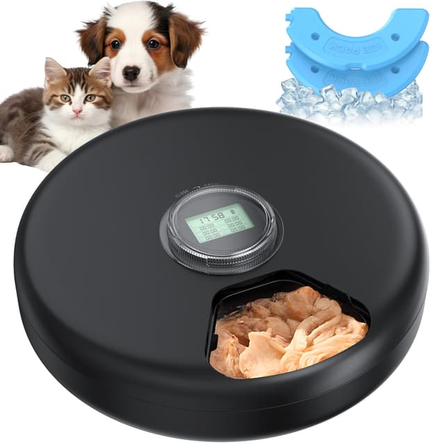 Futterautomat Katze Nassfutter Katzenfutter Automat: Futterspender Katze - Nassfutterautomat für Katzen Kabellos - Katzen Futterautomaten Kuehlung - Automatischer Futterspender Hund mit Akku Timer ABS Futterautomat Katze