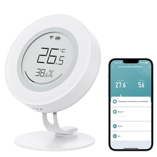 AVATTO Zigbee Smart Temperatur- und Feuchtigkeitssensor Innen, E-Ink-Display, Digitales Thermometer Hygrometer Kompatibel mit Alexa Google Home MQTT Home Assistant | Erfordert Zigbee Hub 1 Stück Temperatur- und Feuchtigkeitssensoren