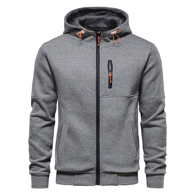 CTU Herren Hoodies Zip Up Langarm Fleece Sweatshirts Hoodies für Männer S-3XL L Hellgrau