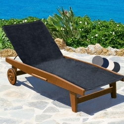 Beautissu XL Frottee Handtuch für Sonnenliege 70x200cm Marbella – 100% Baumwolle, Weich & Antirutsch – Premium Auflage Gartenliege Handtuch Strandtuch für Liege Garten, Terrasse & Strand Anthrazit