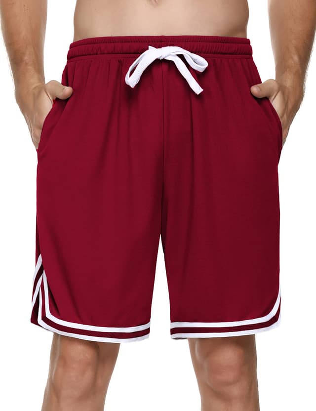 Litherday Shorts Herren Sportshorts Kurz Hosen Streifen Jogginghose Sommer Traininghose mit Taschen Elastischer Bund und Atmungsaktive Shorts zum Fitness, Running, Gym, Basketball