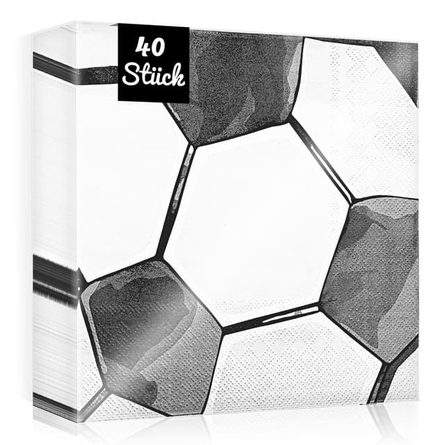 WenmthG 40 Stück Servietten Fußball Geburtstag Deko 33 x 33 cm - 40 Servietten Geburtstag Fußball Deko für Fußballliebhaber Junge Mädchen Frau Mann