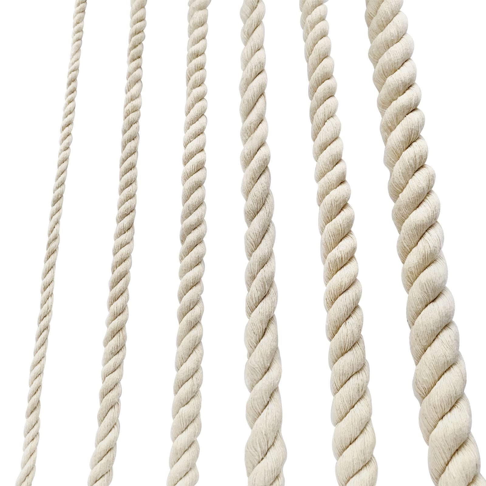 Kordel Baumwollseil Baumwollkordel Rope Dickes Seil Kordelband Tau 12mm 20 m Makramee Garn für DIY Handwerk Makramee Regenbogen DIY Set 12mm 20.0 Meter