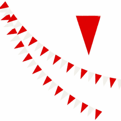Wimpelkette Outdoor 2 Stück, Wimpel Girlande Draußen 8M, Wetterfest Stoff Rot Weiß, Aufhängen Wimpelketten für Outdoor Geburtstag Party Hochzeit Festival Dekoration 2 Stück Rot Weiß