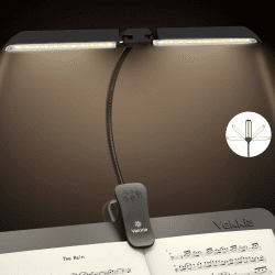 Vekkia 64 Led Wiederaufladbare Notenpultleuchte, Klappbare Augenpflege-Klavierlampe, Tragbare Professionelle 5 Helligkeit x 3 Farbtemperatur, Perfekt für Klavier, Noten, Gitarre. 5.0