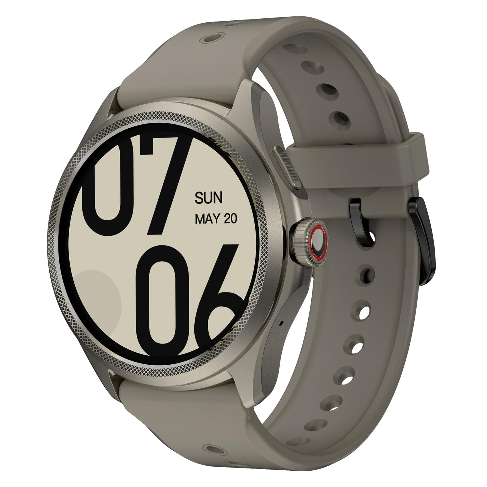 Ticwatch Pro 5 Android Smartwatch für Männer Snapdragon W5+ Gen 1 Wear OS Bis zu 80 Stunden Akkulaufzeit Gesundheit Fitness Tracking 5ATM Wasserbeständigkeit Kompass Nicht mit dem iPhone kompatibel Sandstone