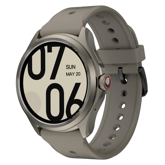Ticwatch Pro 5 Android Smartwatch für Männer Snapdragon W5+ Gen 1 Wear OS Bis zu 80 Stunden Akkulaufzeit Gesundheit Fitness Tracking 5ATM Wasserbeständigkeit Kompass Nicht mit dem iPhone kompatibel Sandstone