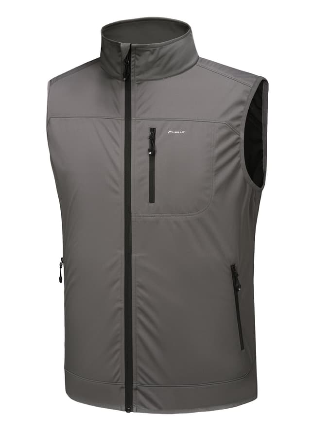 WILLIT Herren Golf Weste Leichtgewicht Softshell Weste Outerwear Ärmellose Jacke für Wandern Laufen Causal