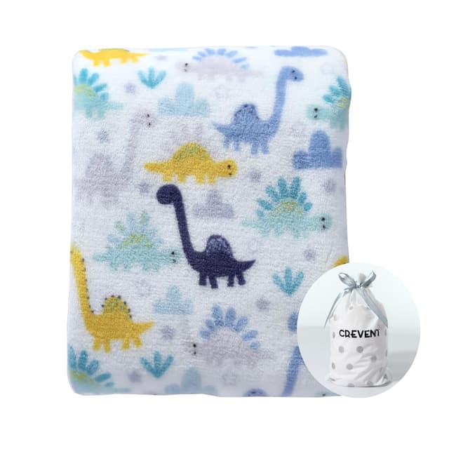 CREVENT 75cmX100cm Gemütliche Flauschige warme Fleece Baby Krippe Decke für Jungen Kleinkind Krippe Cot Kinderwagen (Dinosaurier) 75cmX100cm Colorful