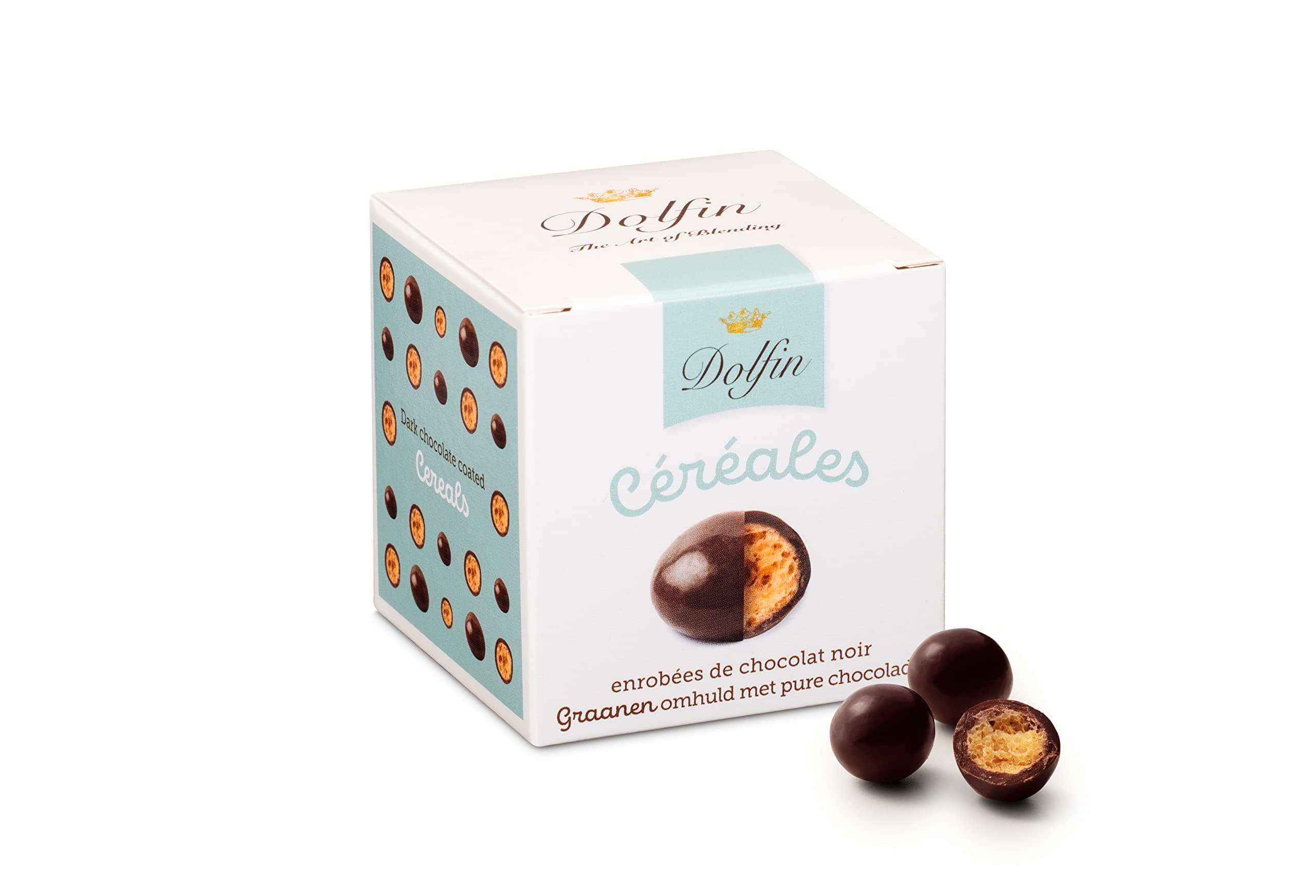 Dolfin Zartbitter-Müsli - Bittersüße Kugeln mit knackigem Müsli und cremigem Überzug aus Schokolade - Premium-Schoko, Gourmet-Süßigkeiten, Geschenke - Hergestellt in Belgien, 115 g Müslikugeln 115 g