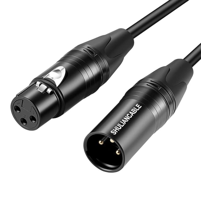 SHULIANCABLE XLR-Kabel, professionell, symmetrisch, männlich auf weiblich, Mikrofonkabel, kompatibel mit Mikrofon, Mischpult, Kamera, Verstärker, Phantomspeisung, Lautsprecher (2 m) 2M