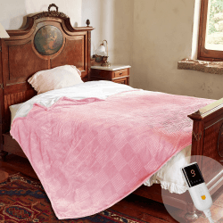 Texciting heizdecke 150X200 cm-Wärmedecke heizdecke mit 9 Heizstufen-10 Stunden Auto Off CE Zertifiziert Überhitzungsschutz Maschinenwaschbar (Rosa) Rosa 150 x 200 cm