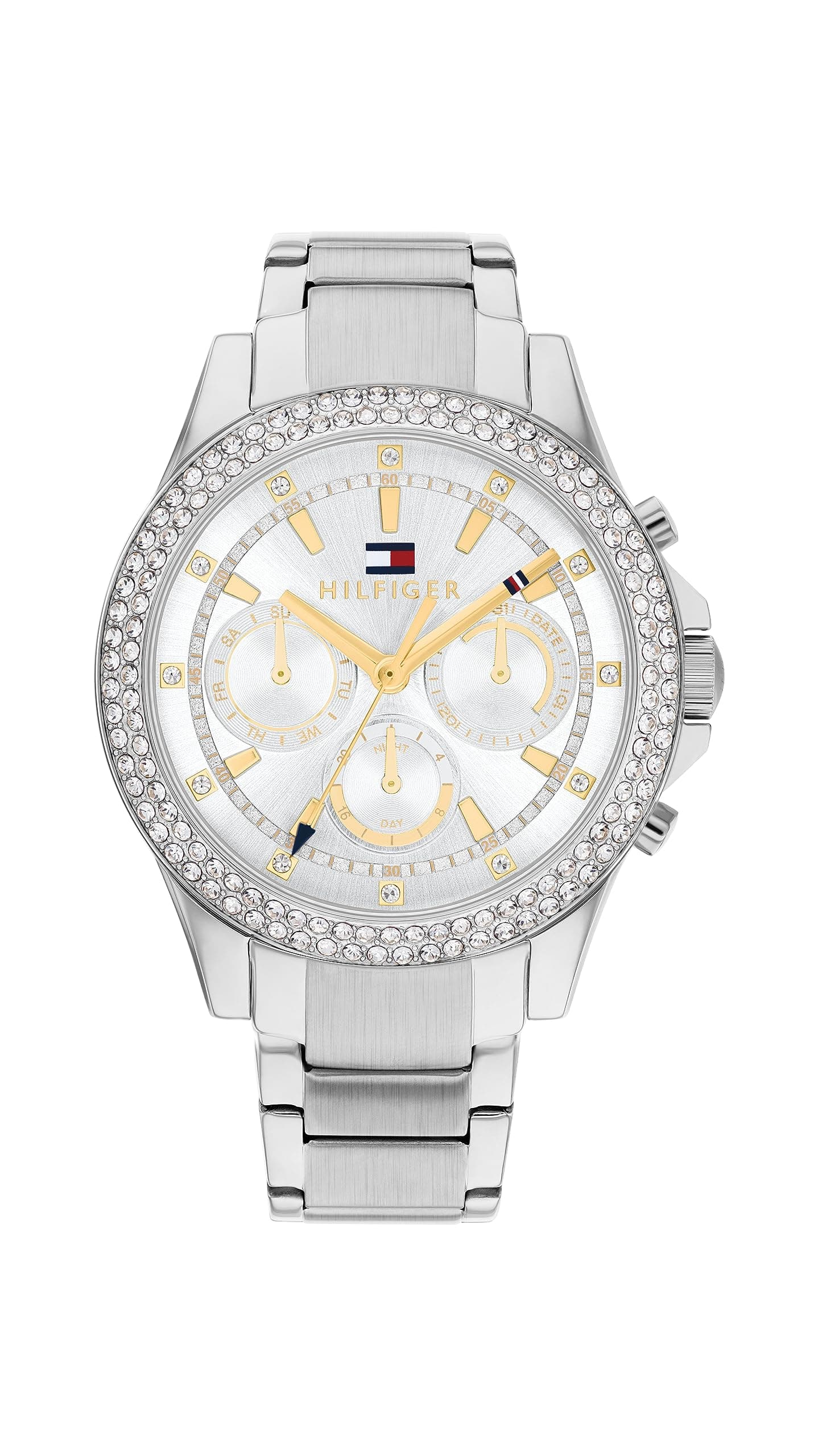 Tommy Hilfiger Multi Zifferblatt Quarz Uhr für Damen mit Silbernes Edelstahlarmband - 1782677