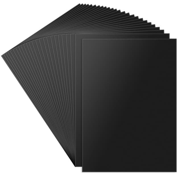 50 Blatt Kartonpapier – 300g, Ohuhu Kartonpapier Schwarz DIN A4 Druckerpapier, Blanko-Karten für Basteln, Selbstgestalten, Fotokarton und Visitenkarten, und Gestalten