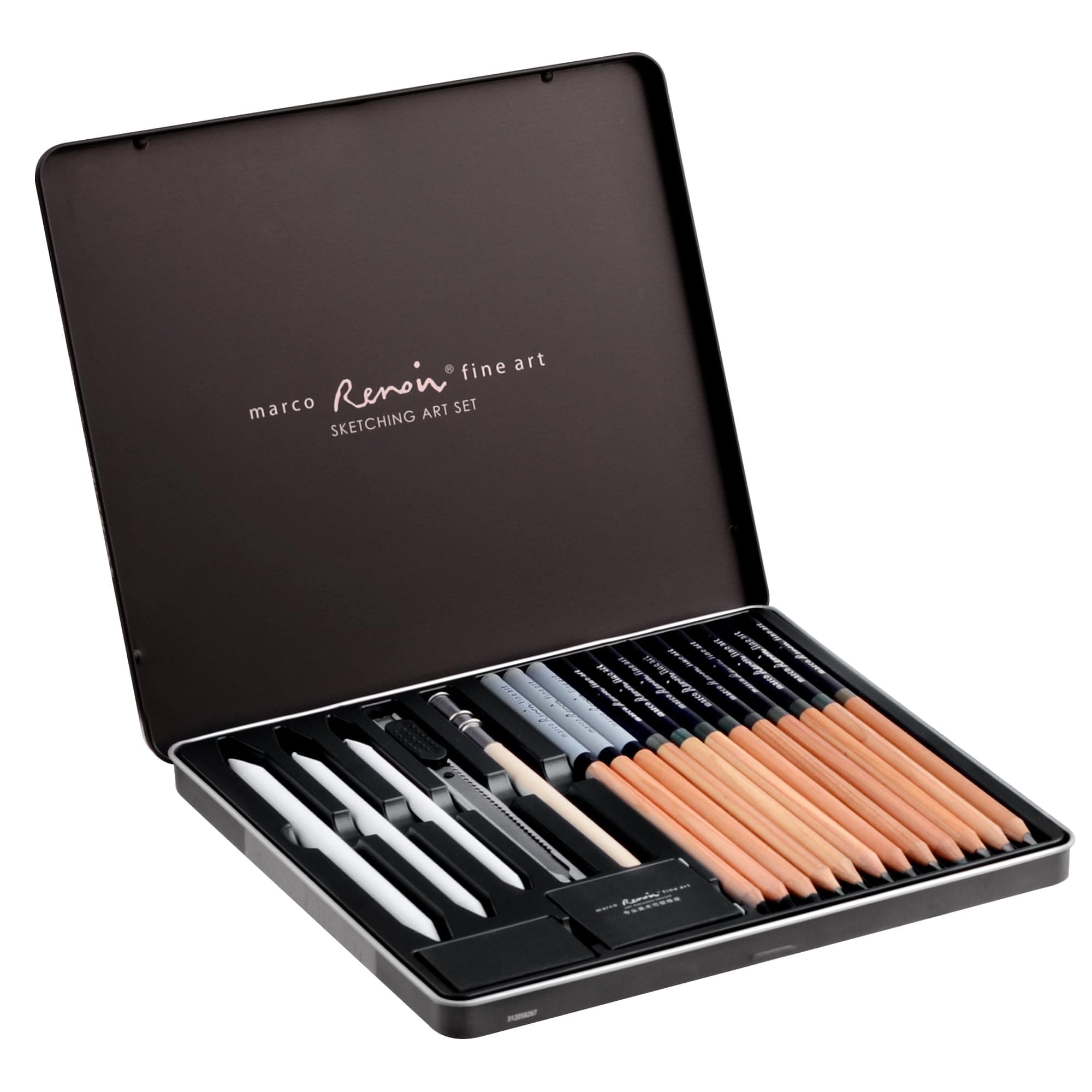 MARCO Skizzen Zeichen Bleistift Set 19 Stück Skizzier-Set Anfänger ideal zum Schattieren für Zeichnen, Skizzieren für Künstler,Erwachsene, Teenager（19Stück） Sketch 19-teiliges Geschenkset