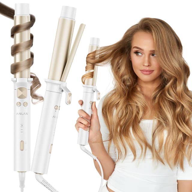 ANLAN Lockenstab Automatisch, 32mm Lockenstab Große Locken mit 4 Temperaturstufen (160–220°C), Keramik Hair Curler mit 12 cm extra langem Heizstab, 30 Sek. Schnellaufheizung für Lange & Kurze Haare Platin
