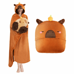 Mewaii Tragbare Decke mit Kapuze und Ärmeln,Kuscheldecke mit Handschuhen Weiche Flanell Sherpa Decke für Damen und Herren Ideal für Zuhause Reisen und Tierliebhaber