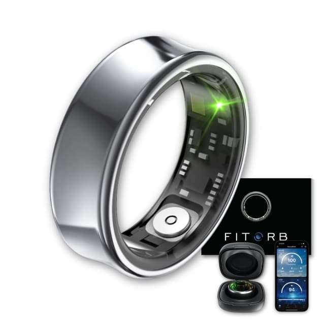 Fitorb Smart Ring Pro - Das Original. High-Tech Fitness- & Gesundheitsring, Schlafanalyse, 24/7 Aktivitätstracking. Temperaturmessung, Stress. Proberinge. (Neptun, Grau, 19,1 mm (9)) 19,1 mm (9) Neptun Grau