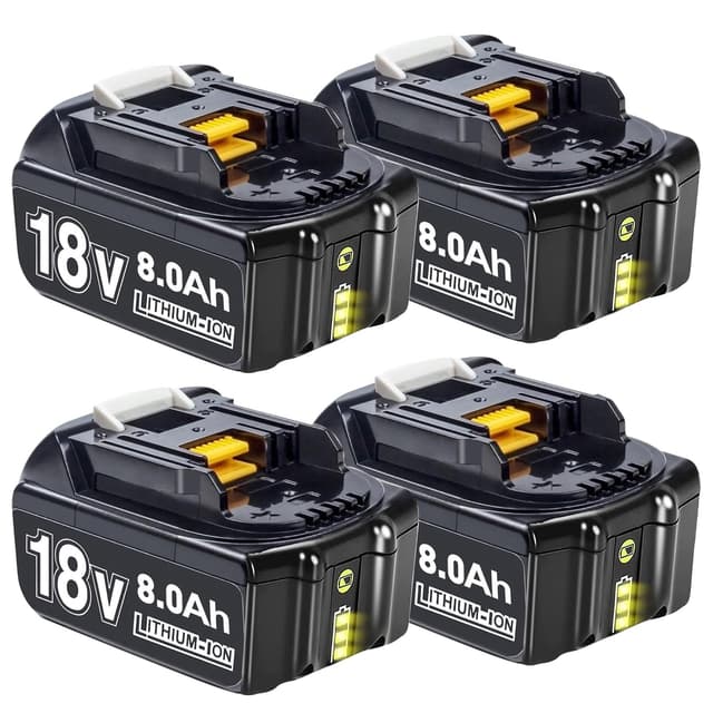 4 Stück 18V 8,0Ah/8000mAh Ersatzakku für BL1830 Akku 18V BL1860B BL1850B BL1850 BL1840 BL1830 BL1860 BL1835 BL1845 BL1820B, Kompatibel mit Elektrowerkzeugen mit LED Indikator 4*8.0ah AKKU